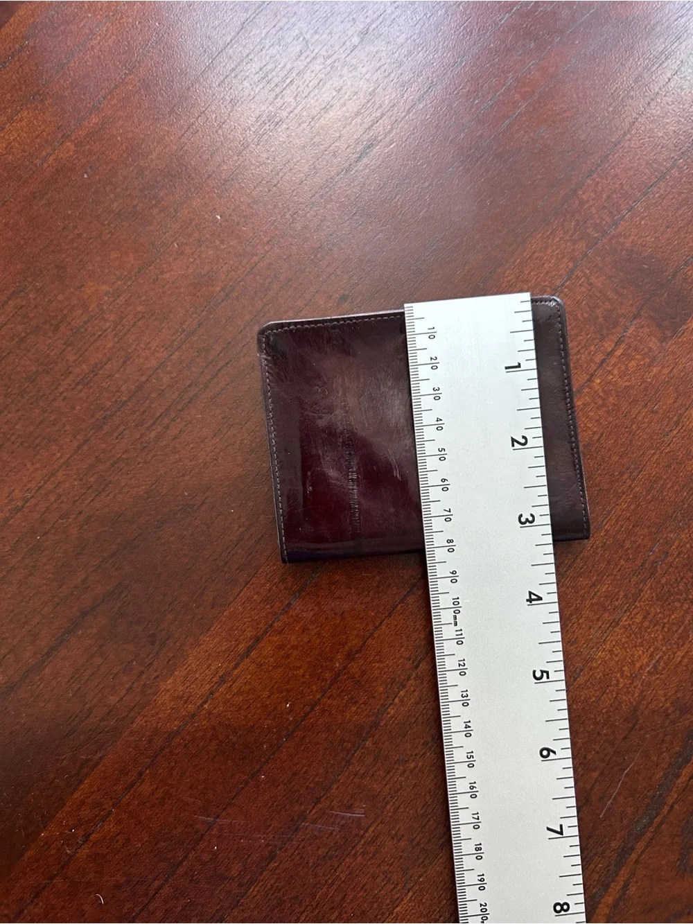 Vintage Genuine Eelskin Wallet Made in Korea Brown Leather Bifold 80s 90s
